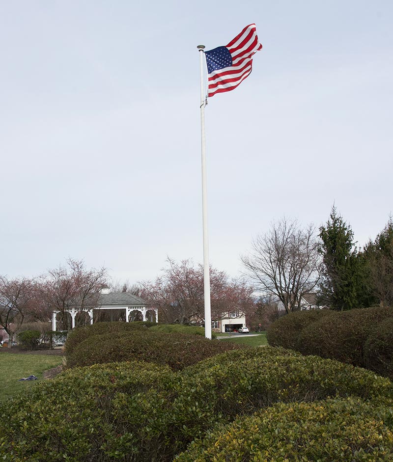 American flag flying in the Providence Hill neighborhood