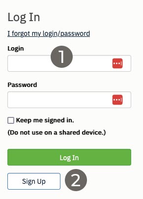 CAMCO login screenshot for instructions on page